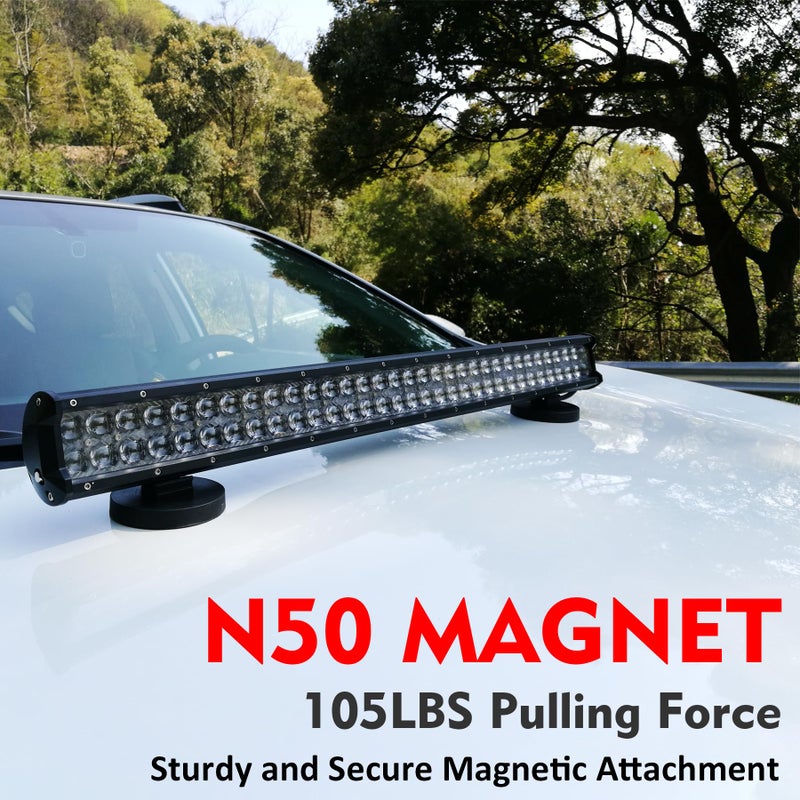 MUTUACTOR Neodymium Rubber Coated Magnet,2PCS 105lbs Strong Mounting Magnets M8 Female Thread,Not-Scratch Silicone Rare Earth Magnets for Off-Road LED Lighting,Outdoors Working Signal Lights,Antenna - Image 2